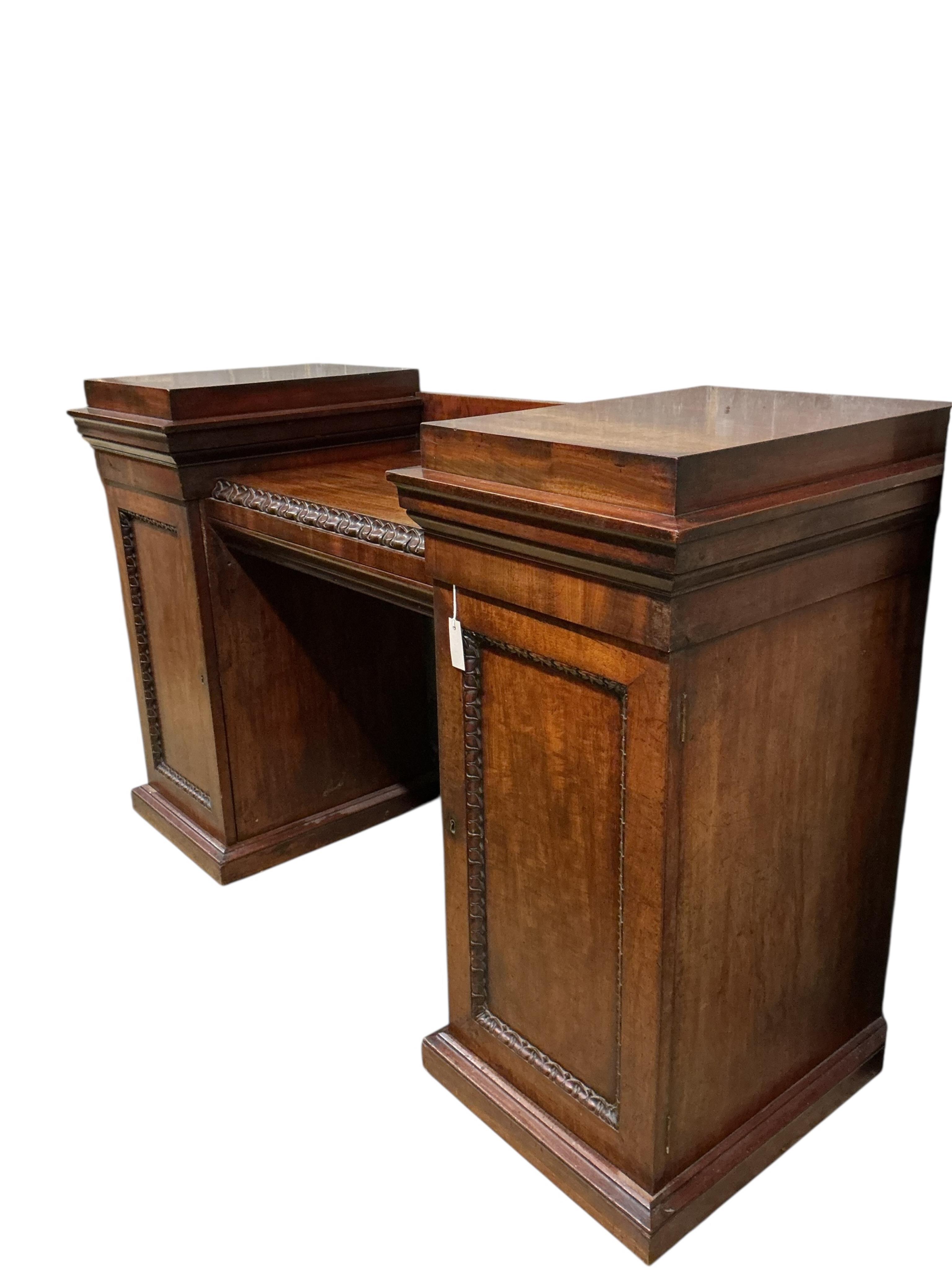 A William IV mahogany pedestal sideboard, width 175cm, depth 62cm, height 105cm